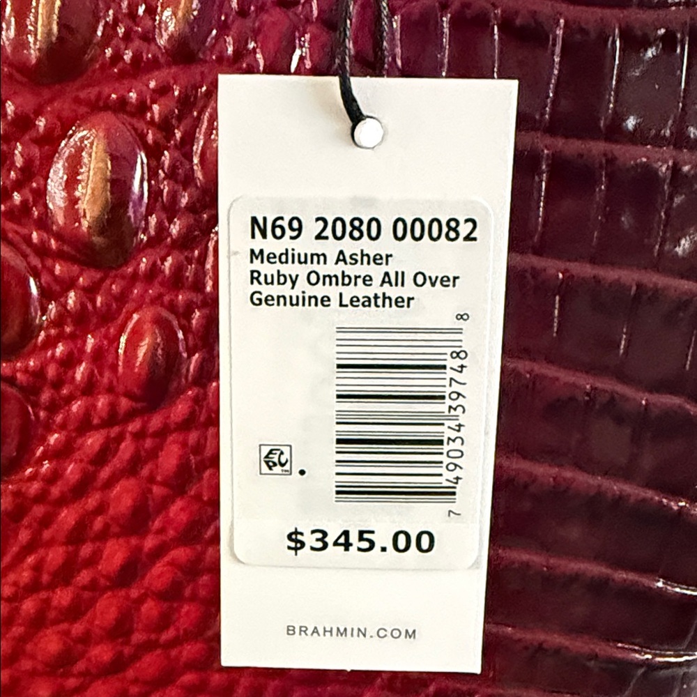 Brahmin Medium Asher Ruby Ombre Leather Tote NWT … - image 5